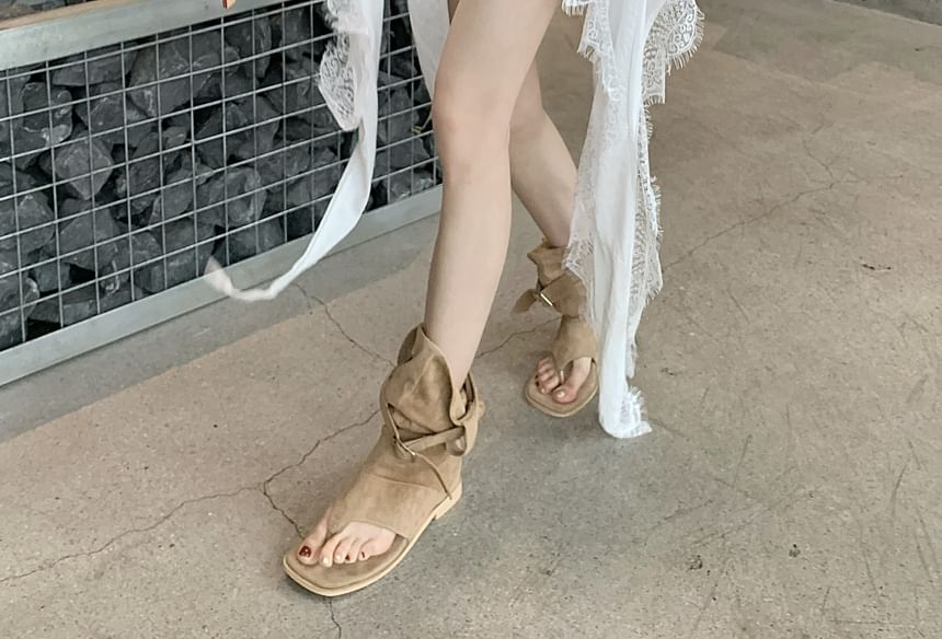 High Waist Plain Lace Trim Asymmetrical Wrap Skort