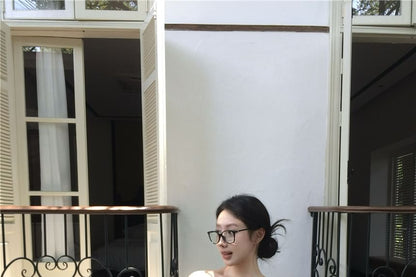 Short-Sleeve Off-Shoulder Twist Slim Fit T-Shirt