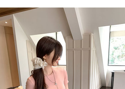 Short-Sleeve Round Neck Plain Slim Fit Tee