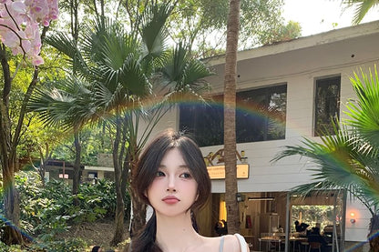 Cami Padded Trim Twist Top Fit Slim Lace