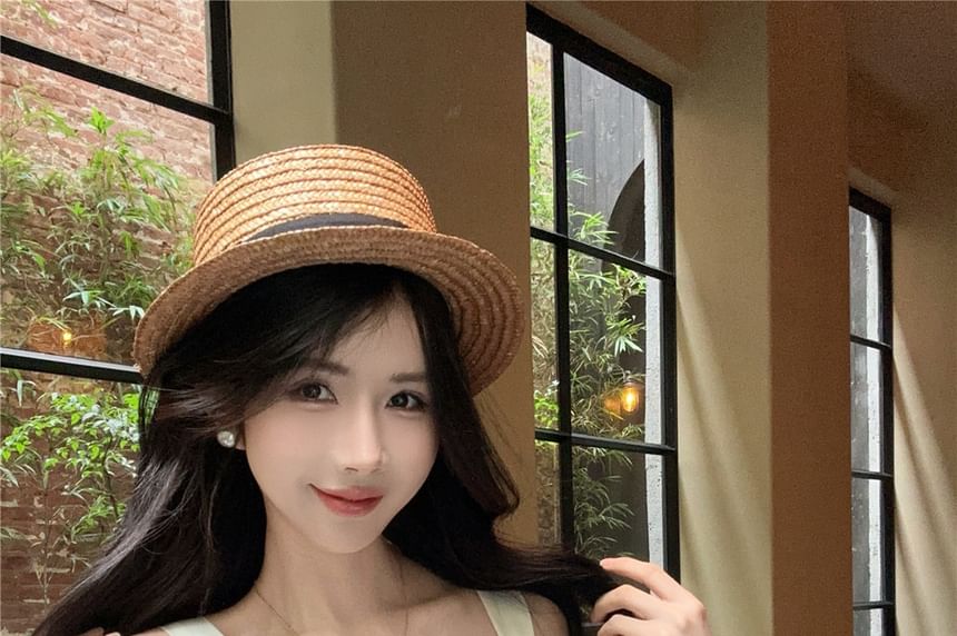 Butterfly Sequin Mesh Panel Padded Crop Slim Fit Tank Top