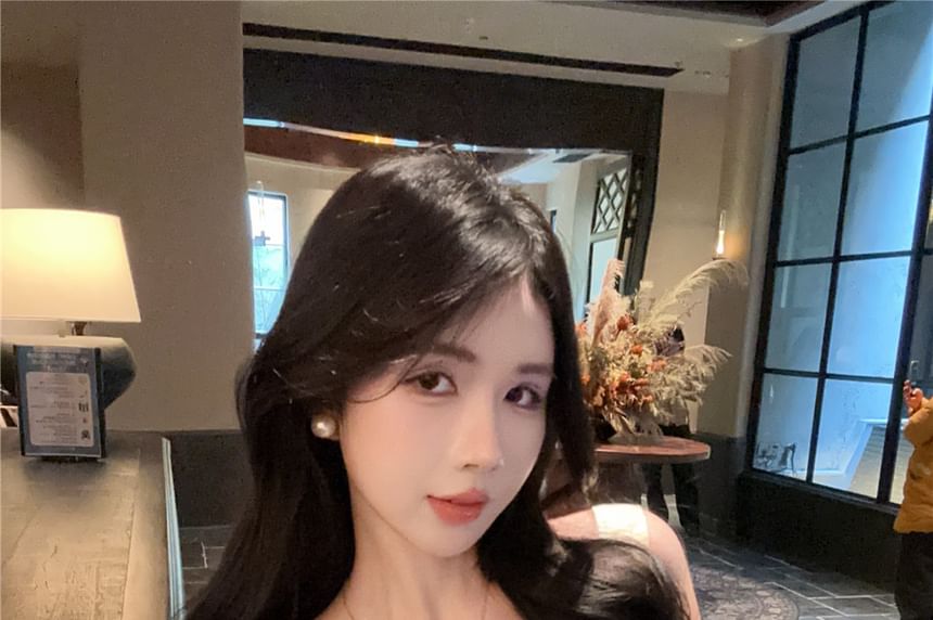 Butterfly Sequin Mesh Panel Padded Crop Slim Fit Tank Top