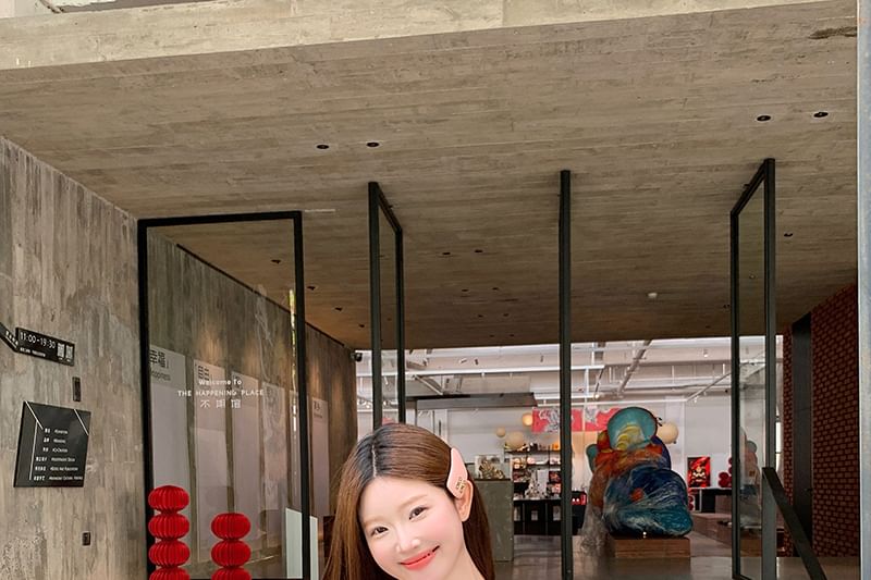 Halter Bow Beaded Lace Panel Slim Fit Camisole Top