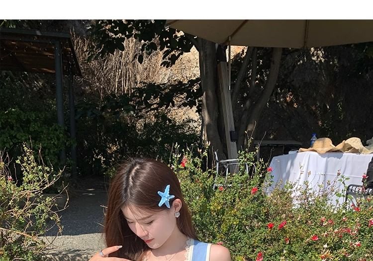 Top Fit Neck Square Lace Bow Slim Tank Trim