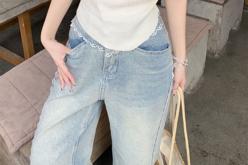 Dotted Panel Bow Slim Fit Cami Top