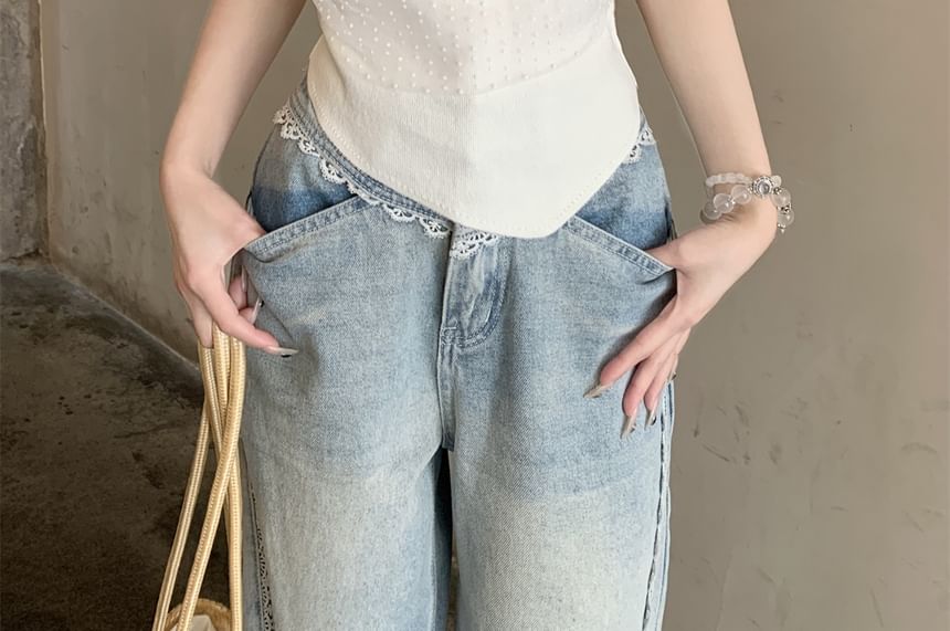 Dotted Panel Bow Slim Fit Cami Top