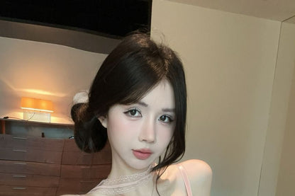 Floral Lace Padded Crop Cami Top