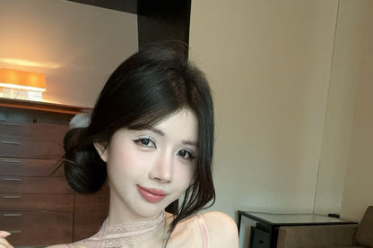 Floral Lace Padded Crop Cami Top