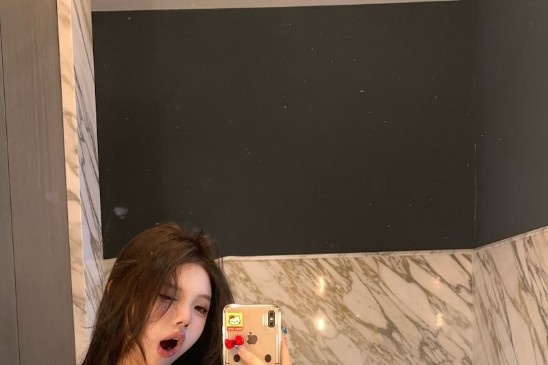 Bow Mesh Crop Slim Fit Cami Top