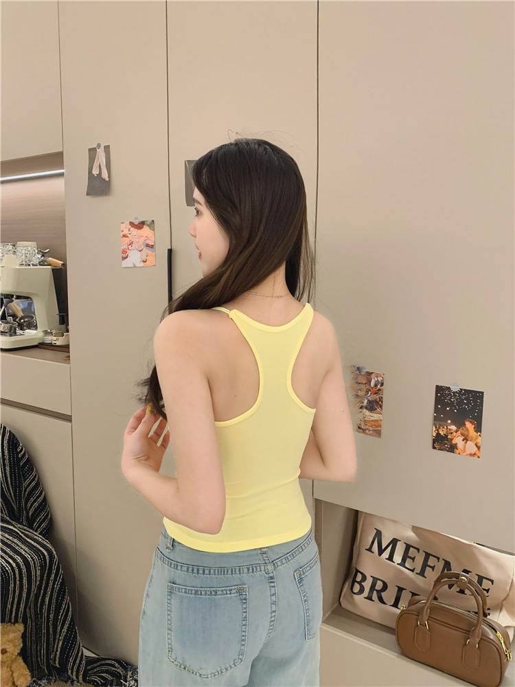 Ruched Racerback Padded Slim Fit Camisole Top