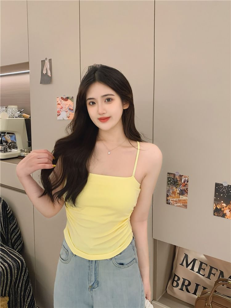 Ruched Racerback Padded Slim Fit Camisole Top