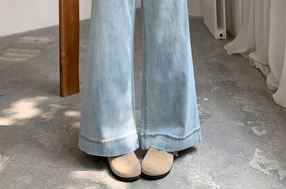 High Waist Washed Wide Leg Jeans