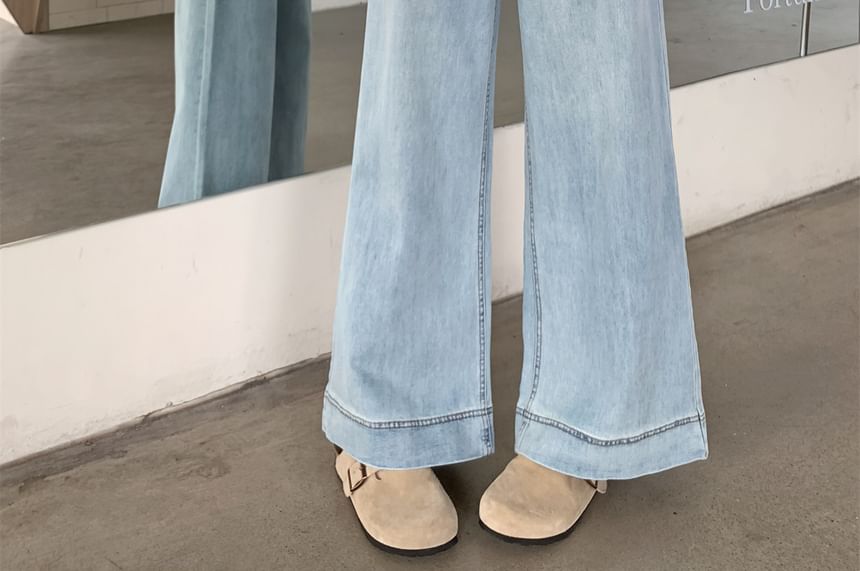 High Waist Washed Wide Leg Jeans