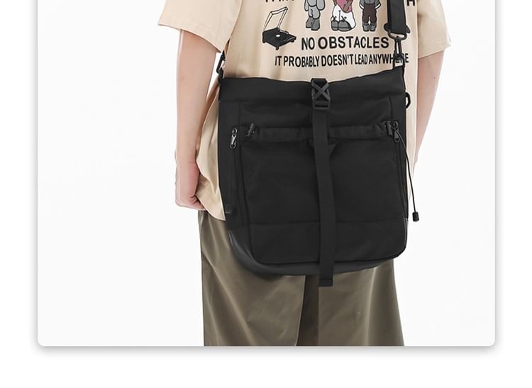 Crossbody Nylon Mesh Buckled Bag Panel