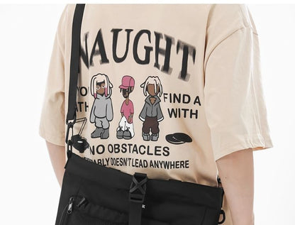 Crossbody Nylon Mesh Buckled Bag Panel