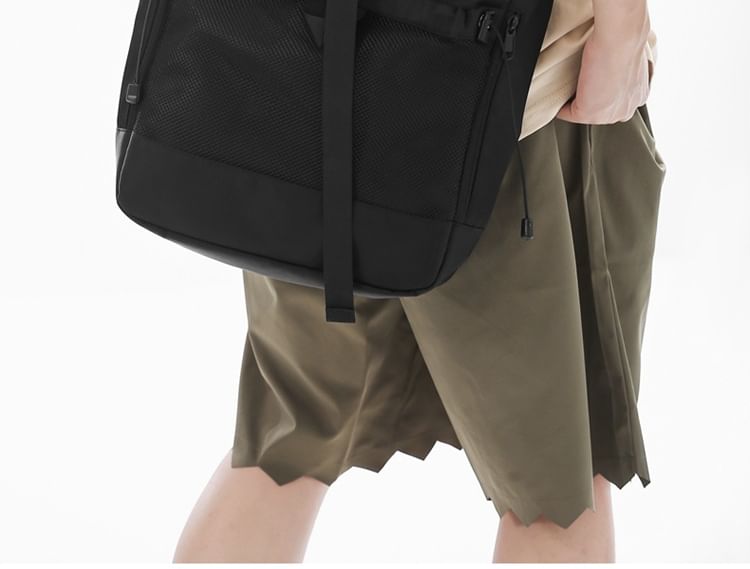 Crossbody Nylon Mesh Buckled Bag Panel