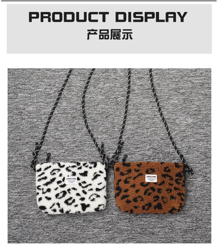 Bag Applique Fleece Crossbody