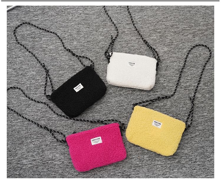 Bag Applique Fleece Crossbody