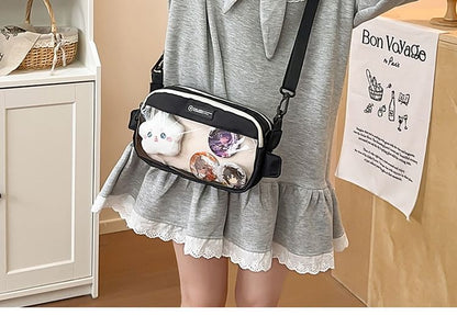Panel Nylon PVC Crossbody Bag