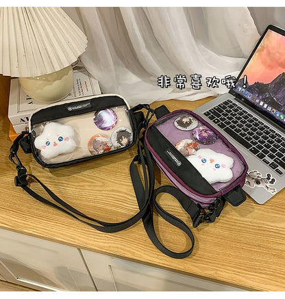 Panel Nylon PVC Crossbody Bag