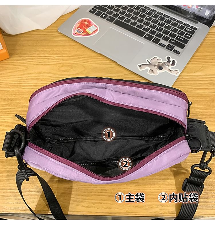 Panel Nylon PVC Crossbody Bag