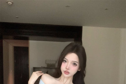 Short-Sleeve One-Shoulder Plain T-Shirt