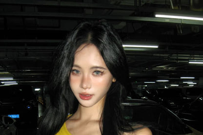 Short-Sleeve One-Shoulder Plain Cropped Tee