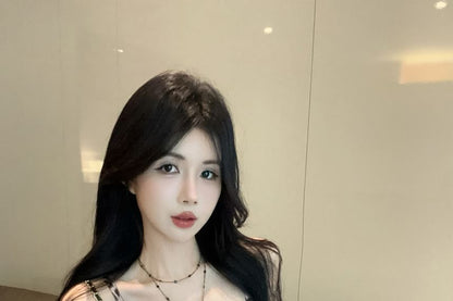 V-Neck Leopard Print Ruffle Panel Tie-Up Slit Cami Top