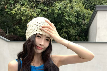 Crew Neck Plain Tie-Up Tank Top