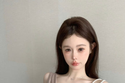 Cowl Neck Plain Asymmetrical Camisole Top