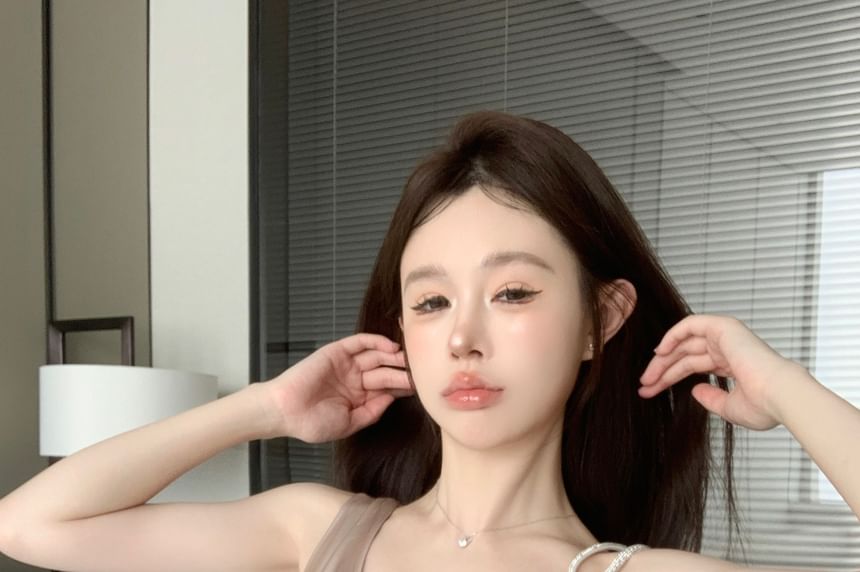 Cowl Neck Plain Asymmetrical Camisole Top