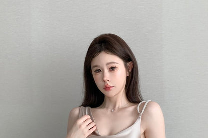 Cowl Neck Plain Asymmetrical Camisole Top