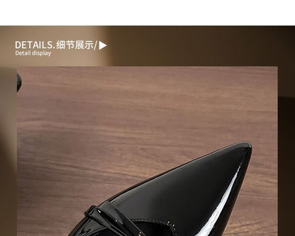 High Heel Plain Bow Pointy Slingback Sandals