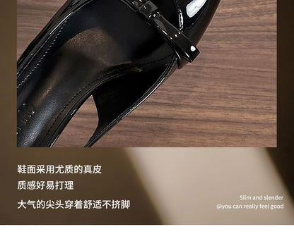 High Heel Plain Bow Pointy Slingback Sandals