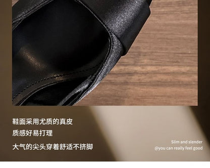 High Heel Plain Pointy Slingback Sandals