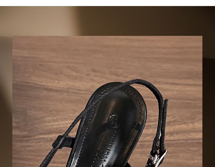 High Heel Plain Pointy Slingback Sandals