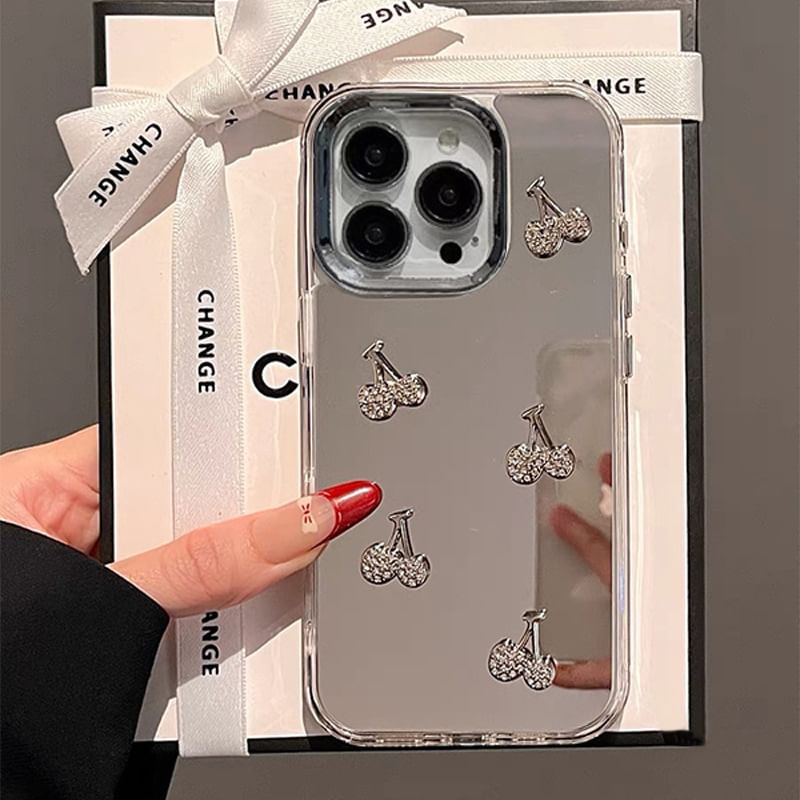 Cherry Mirrored Phone Case / Strap / Set