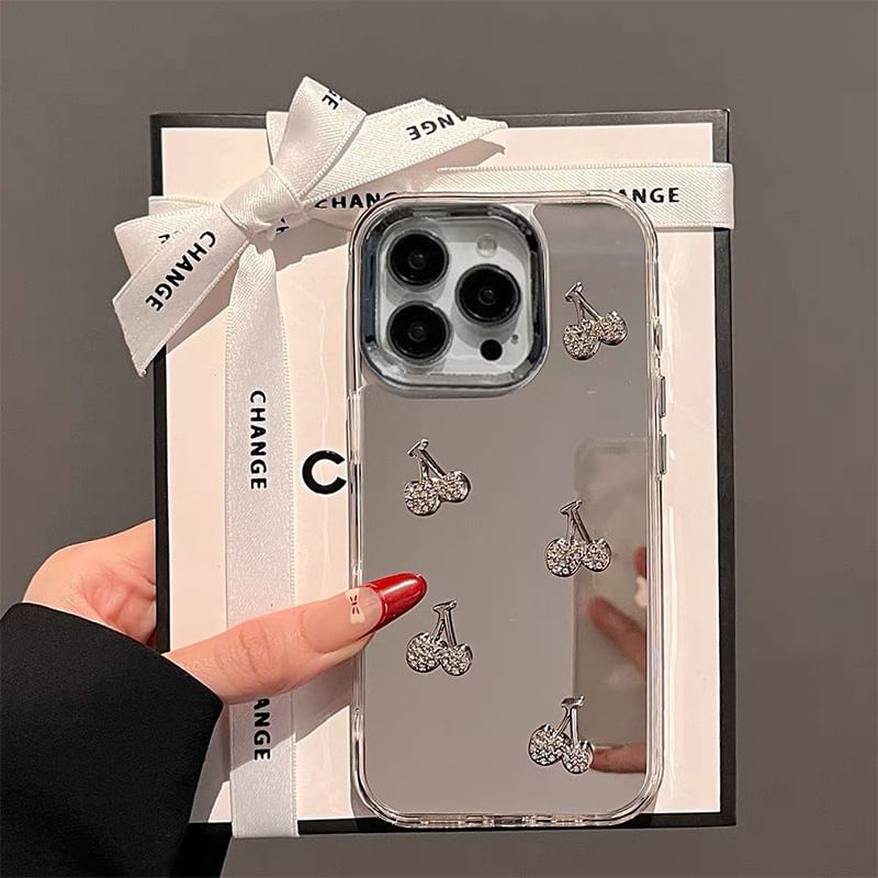 Cherry Mirrored Phone Case / Strap / Set