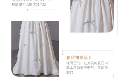 Accent A-Line Gown Strapless Evening Ribbon Plain