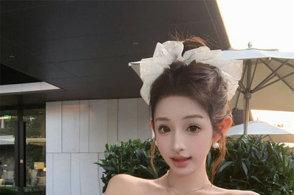 Striped Floral Detail Tube Top