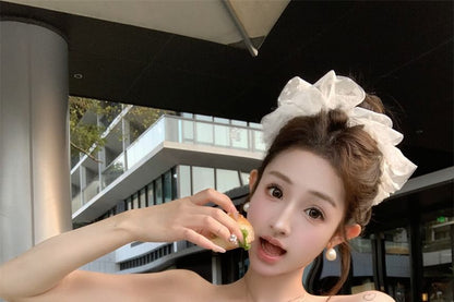 Striped Floral Detail Tube Top