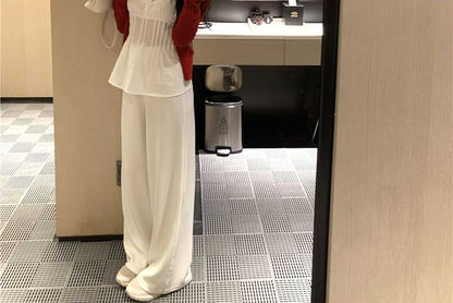 Plain Pintuck Panel Lace Camisole Top / Plain Cardigan