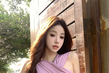 Sleeveless Plain Ruched Panel Bodysuit Top