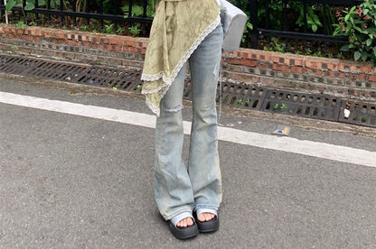 Patterned Print Asymmetrical Lace Trim Camisole Top