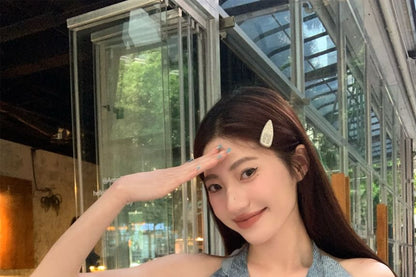 Halter Patterned Print Ruffle Top / High Waist Plain Wide Leg Cargo Pants