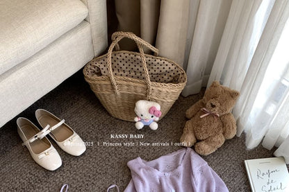 Set: V-Neck Lace Trim Knit Camisole Top + Round Neck Plain Cardigan