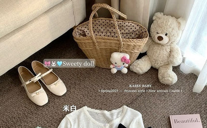 Set: V-Neck Lace Trim Knit Camisole Top + Round Neck Plain Cardigan