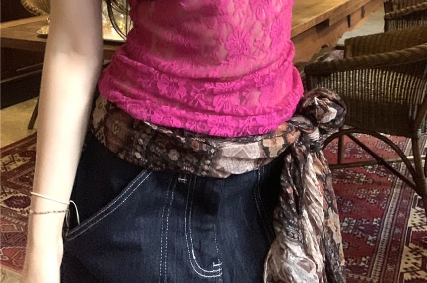 V-Neck Plain Bow Lace Camisole Top