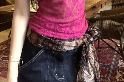 V-Neck Plain Bow Lace Camisole Top