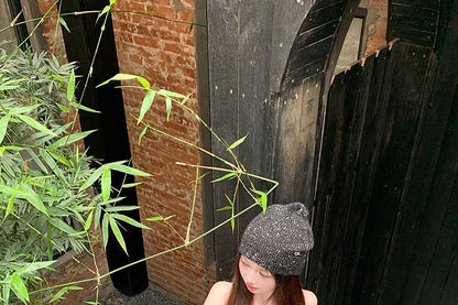 Dotted Panel Lace Camisole Top